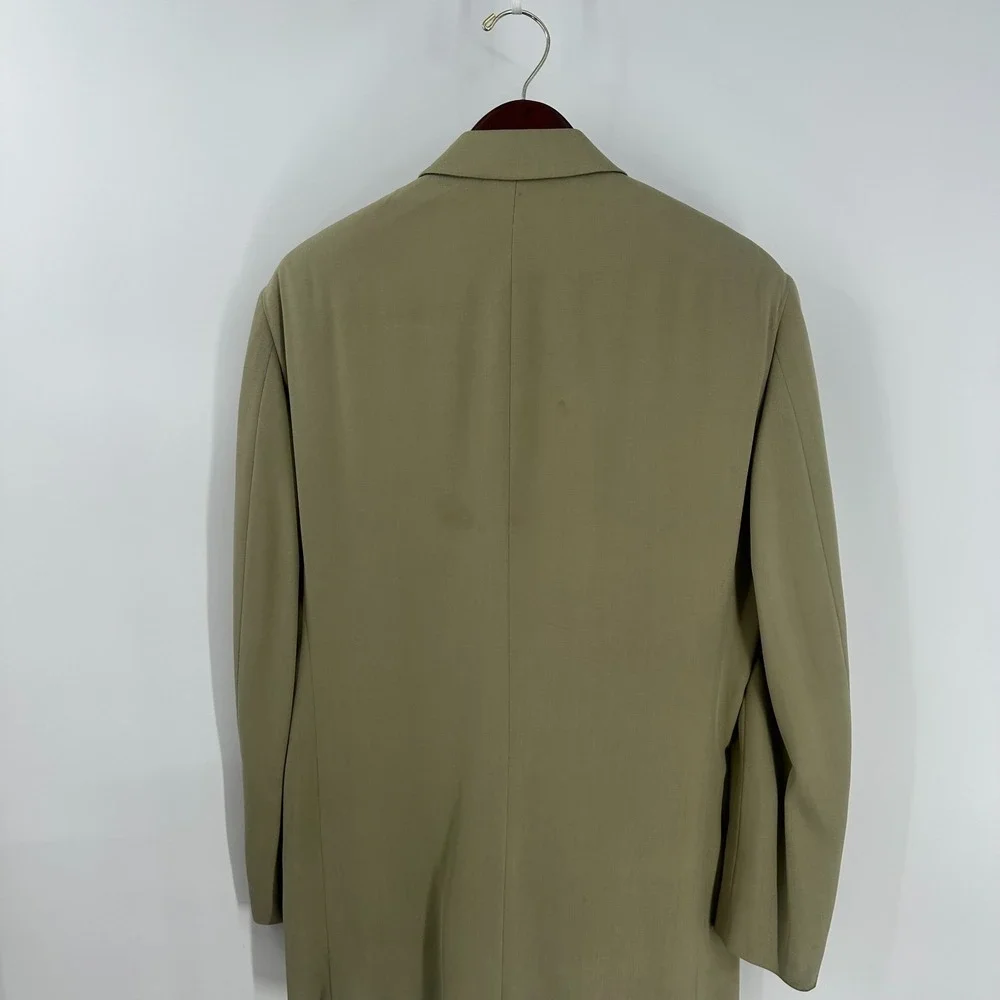 Nathan David Lapel Notch Single‎ Breasted Silk Sport Coat Blazer Beige Size 40 R
